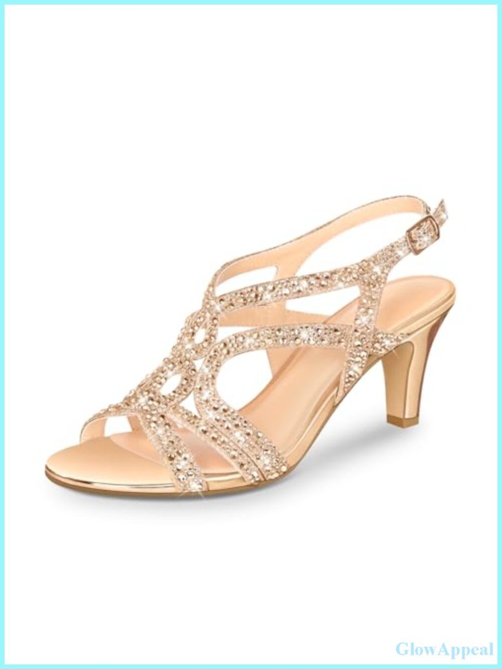 Womens High Heel Slingback Sandals Rhinestone Dress Pumps Shoes
